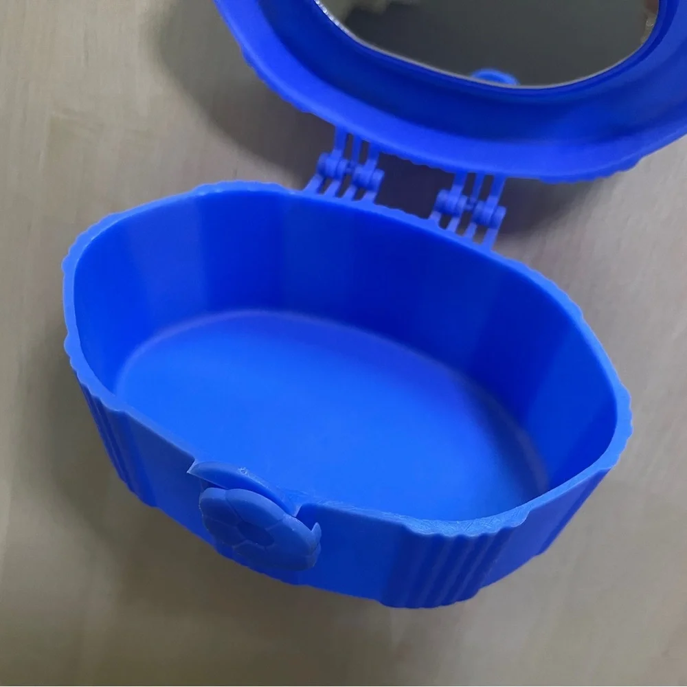 Y2K Blue Jewelry Cosmetics Box with Mirror
